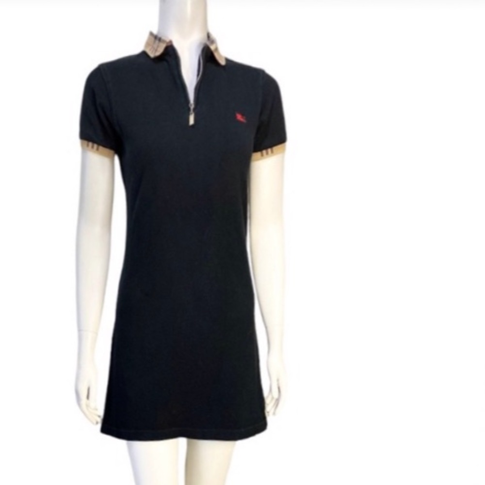 BURBERRY Of London Black Polo Mini Dress Size S